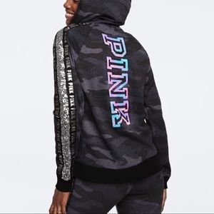VS Pink Camo Sequined Hoodie & Skinny Jogger Set
